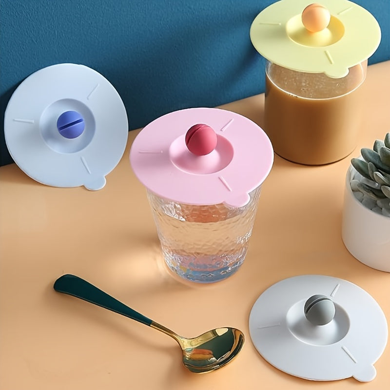 1pc Food Grade Silicone Cup Lid Mug Covers; Anti-dust Leak-proof Cup Coffee Mug Cover; Airtight Seal Lids Cap; Drink Cup Covers For Hot And Cold Beverages