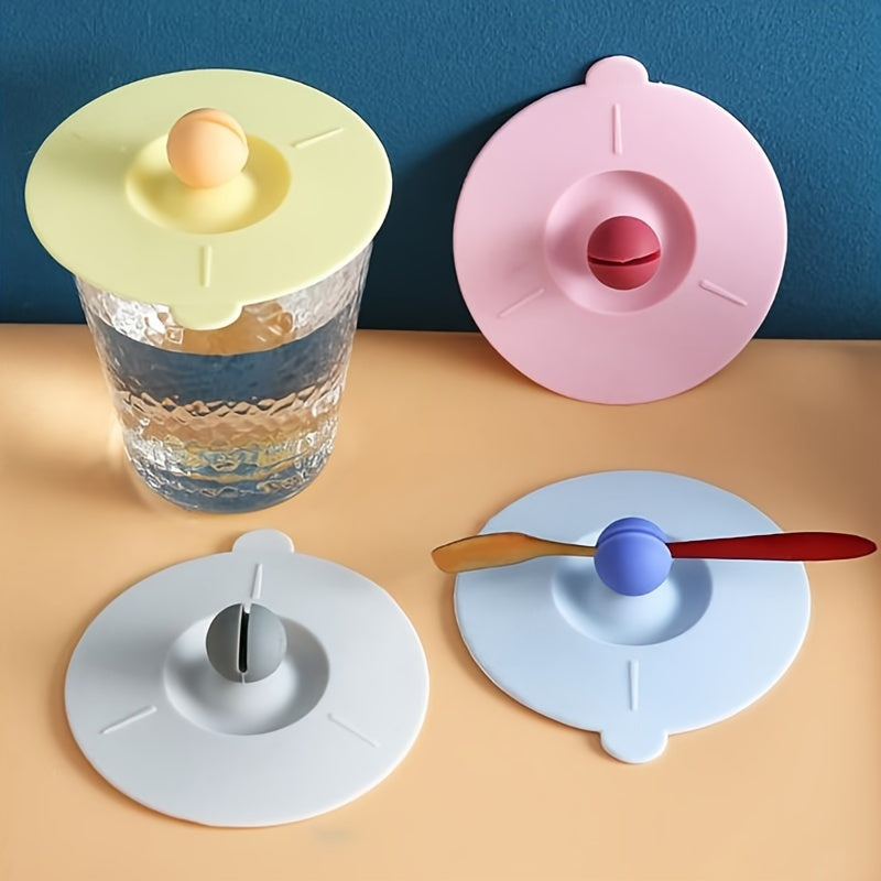1pc Food Grade Silicone Cup Lid Mug Covers; Anti-dust Leak-proof Cup Coffee Mug Cover; Airtight Seal Lids Cap; Drink Cup Covers For Hot And Cold Beverages